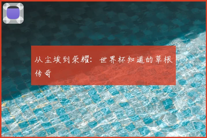 从尘埃到荣耀:世界杯知道的草根传奇